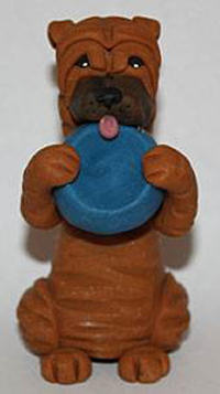 Cecile Baird Shar-Pei Figurine with Bowl