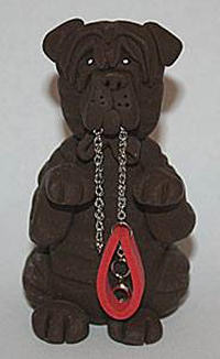 Cecile Baird Shar-Pei with Leash
